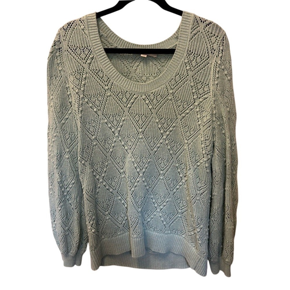 LOFT Light Blue Women's Crew Neck Sweater